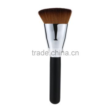 1Pc Face Makeup Brush With Black Alloy Handle Soft Nylon Blush Powder Brush