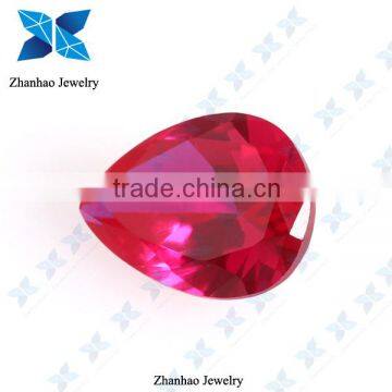 Synthetic pear shape ruogh ruby corundum gemstone for wedding dresses