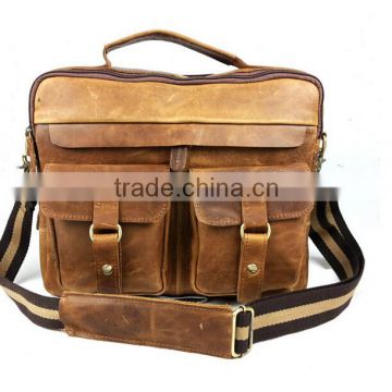 Boshiho vintage cowhide leather handle handmade travel bags organizer