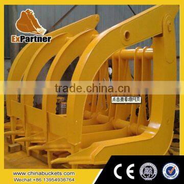 front end loader with log grapple, hydraulic log grapple, log grapple trailer