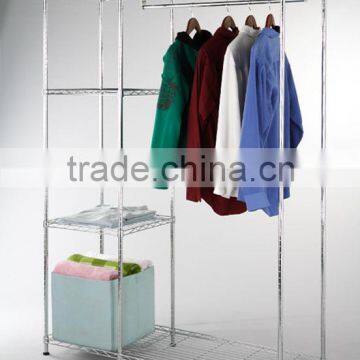 4 level Chrome Shelf Storage rolling Cart Metal Rack with wheels