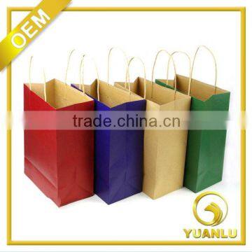 HOT new year colorful cheap kraft paper bags with handles wholesale