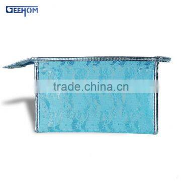 standup clear pvc zipper bag with mesh lining