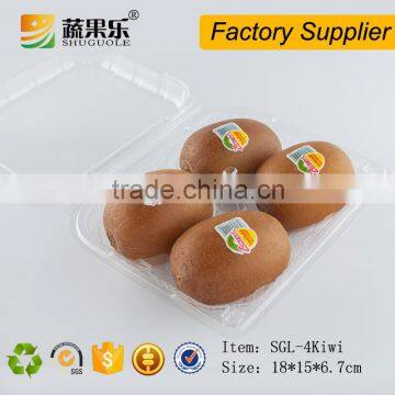 Clear plastic container for 4 pcs kiwis