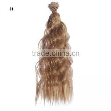 White Curly Wavy Hairpiece Hair Extension for Diy Doll Wig photo-4