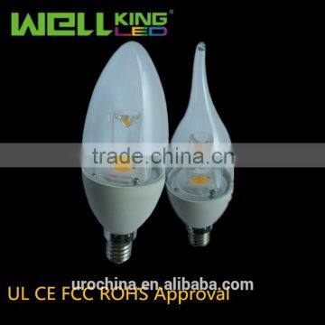 Top Grade ETL Nihcia Chip Dimmable E27 Led Chandelier Candle Light Bulb
