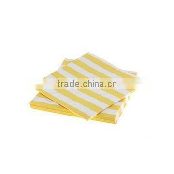 Yellow Rugby Stripe Napkins Pkt 20