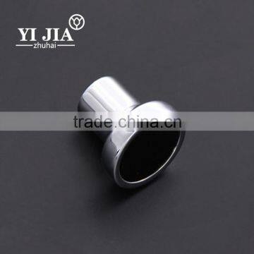 1 1/9 inch zinc base chrome plated jet black glass knob