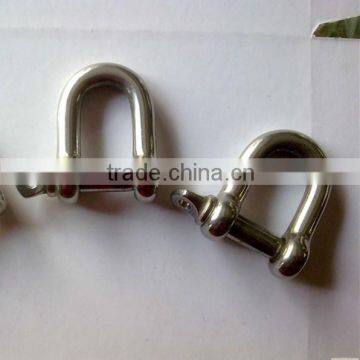 polishing stainless steel wire rope D type shackle with pin