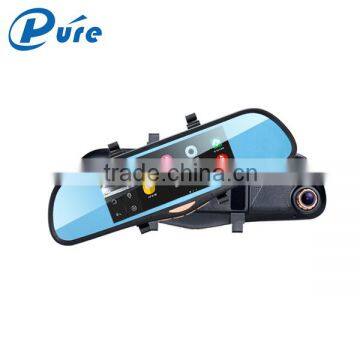 1080P HD Dual lens Rearview Mirror Camera with Reverse Parking System/FM Transmmiter/WIFI, 6.86 inch Car Rearview Mirror