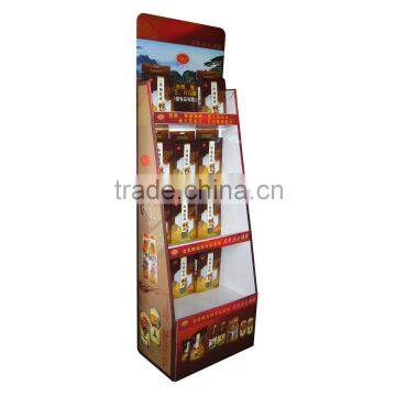 Paper Board Retail Display Stand fruit juice cardboard display rack with Full Colors