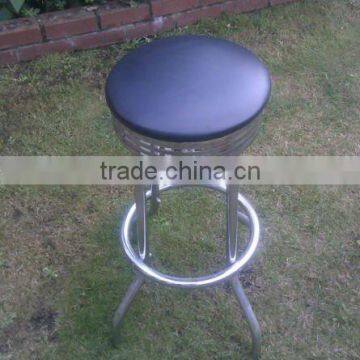 Chrome Bar Stool, with Effect Leather Seat