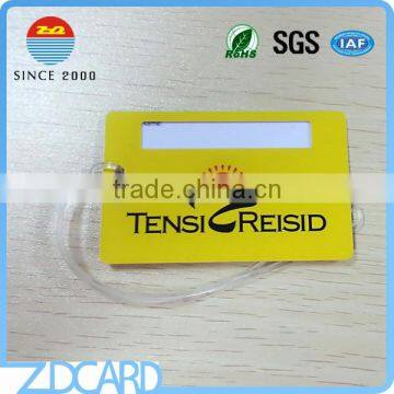 Double Sheets PVC Matte Luggage Tags With Hole, Eyelet and Transparent Strap
