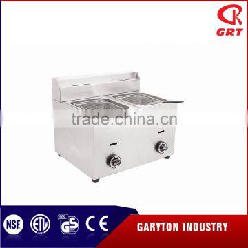 GRT -G20L Commercial Kitchen 2 Tanks Stainless Steel Gas Deep Fryer photo-3