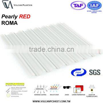 Translucent Polycarbonate Corrugated ROMA Sheet Ideal for Plants(Pearly RED ROMA) photo-4