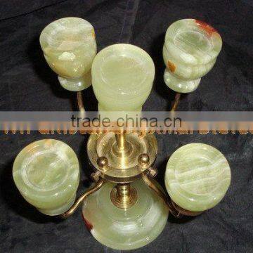 NATURAL 2017 New Items ONYX CANDLE HOLDERS STANDS BRASS WORK