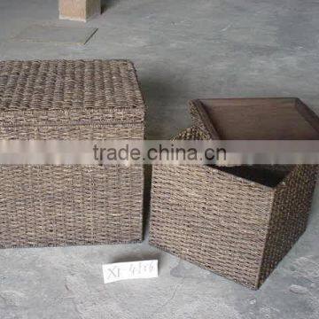 Water hyacinth baskets, rectangular water hyacinth basket with cutting handle