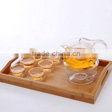 Haonai wholesale clear borocilicate glass tea set with filter