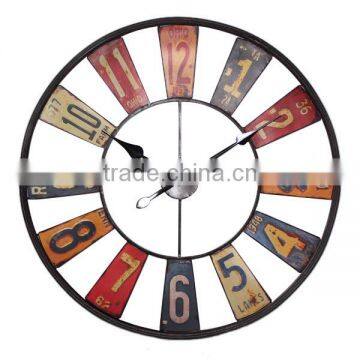 Best Sale!!!Metal Carved Antique Wal Clock Colorful Numeral European Style