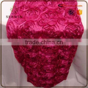 Satin rosette table runner wedding decoration