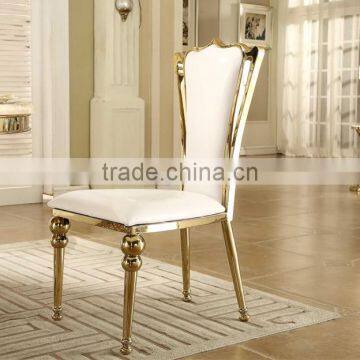 Hot Sale White PU Golden Stainless Steel Wedding Chair photo-6