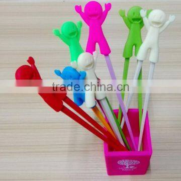 Whole Sales Melamine Chopsticks With Silicone Helper for Kids