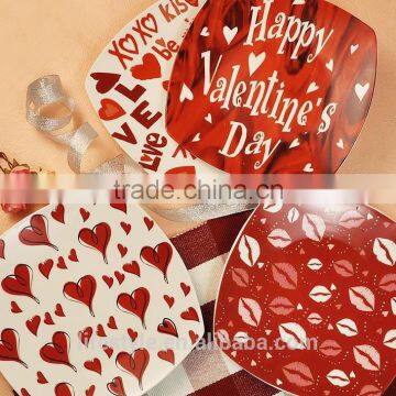 Square Shape Porcelain Plate,Ceramic Plates Wih Decal