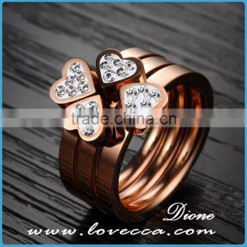 Wholesale Bulk Sale Heart Shaped Rose Gold Plating Stainless Steel Ring Women Jewelry photo-2