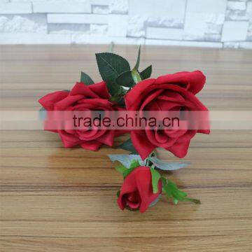 Red Silk Rose Flower for Wedding Decoration photo-2