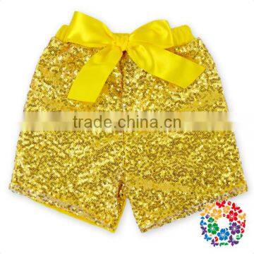 Baby Girls Gorgeous Gold Rose Short Sequin Pants Bow Knot Icing Shorts photo-4