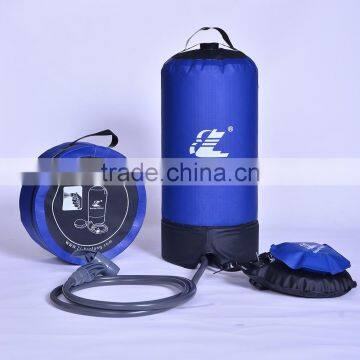 Hot sale portable PVC tarpaulin solar pressure shower with pump