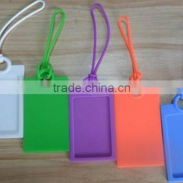 Fashion luggage FDA tag Promotion Eco-friendly custom wholesale Silicone luggage tag with rope