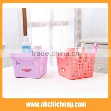 Cute Storage Basket Colors Plastic Storage Basket Smile Face Basket photo-3