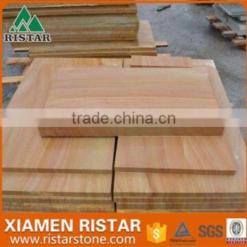 Natural yellow wooden vein sandstone for exterior wall