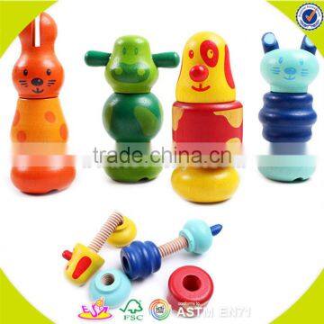 Wholesale Fashion Wood Animal Screws Toys Popular Wood Animal Screws Toys W03C010 photo-5
