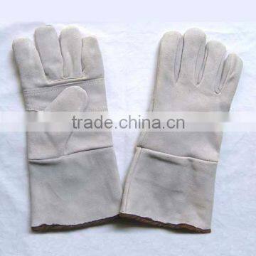White Color Safety Gloves,Cow Split Leather Work Glove,Leather Welding Gloves photo-3