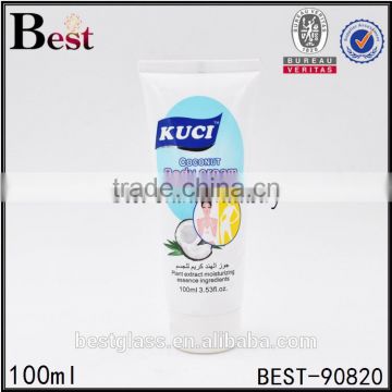 100ml plastic tube for cream with flip top cap for cream packaging