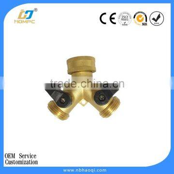 Brass 2 Way Splitter Garden Hose Connector photo-4