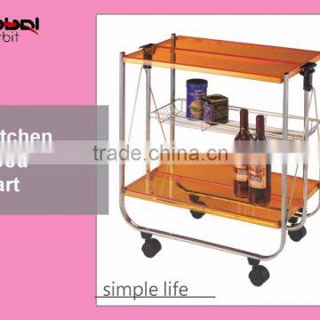 3 Tier Metal Movable Storage Kitchen Galley Medical Cart Office Trolley photo-4