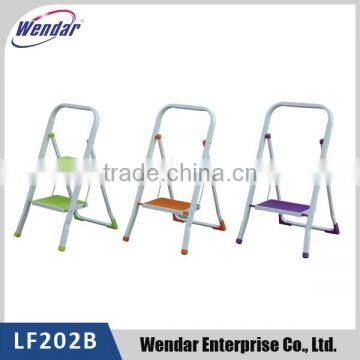2-steps Steel Step Ladder, with colorful rubber mat