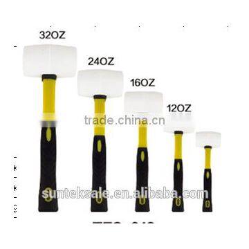 white Rubber hammer with Fiberglass handle high quality