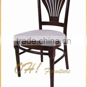 Single Wooden Solid Wood Dining Restaurant Cafe Chairs With PU Cushion photo-4