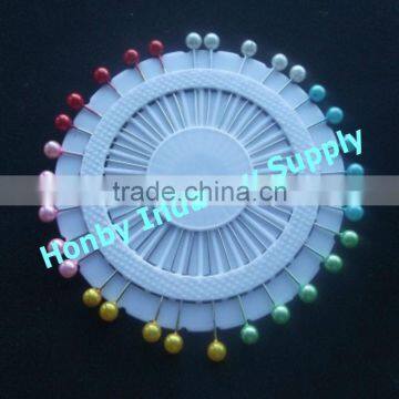 55mm Colored Round Pearl Head Wedding Buttonhole Pin Wheel