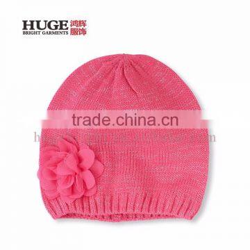 3D Flower Metallic-Threaded Knitted Caps For Women