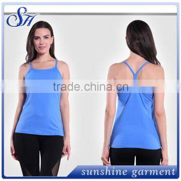 2016 Loose yoga top cotton nylon material with high quality