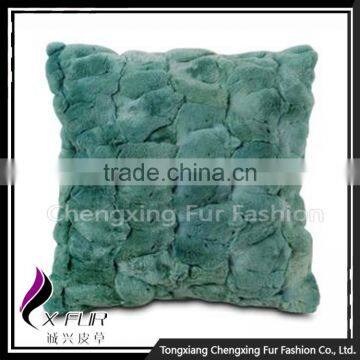 CX-D-22C Newest White Soft Rex Rabbit Fur Pillow Case Manufacturer photo-4