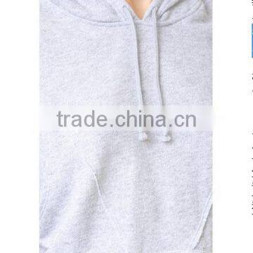 Bomber Fleece Hooded Sweatshirt the Light French Terry Fabric Short Sleeve Hoodie With Raw Edged Hem photo-5