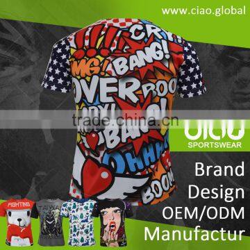 Wholesale OEM Sportswear Men's Crew Neck Quick Dry Fabric Tshirt