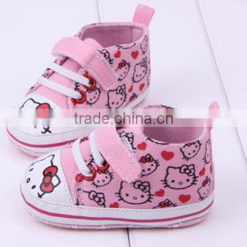 2014 new fashion pink hello kitty baby shoe for walking designer girls shoe