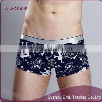 Factory wholesale custom men's skull sexy ice silk seamles boxer brief